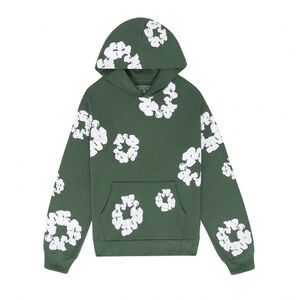 Denim Tears Green Floral Print Hoodie